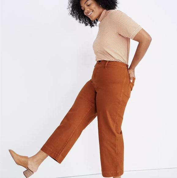 Madewell slim emmett wide leg crop sizeT34W - Picture 6 of 14